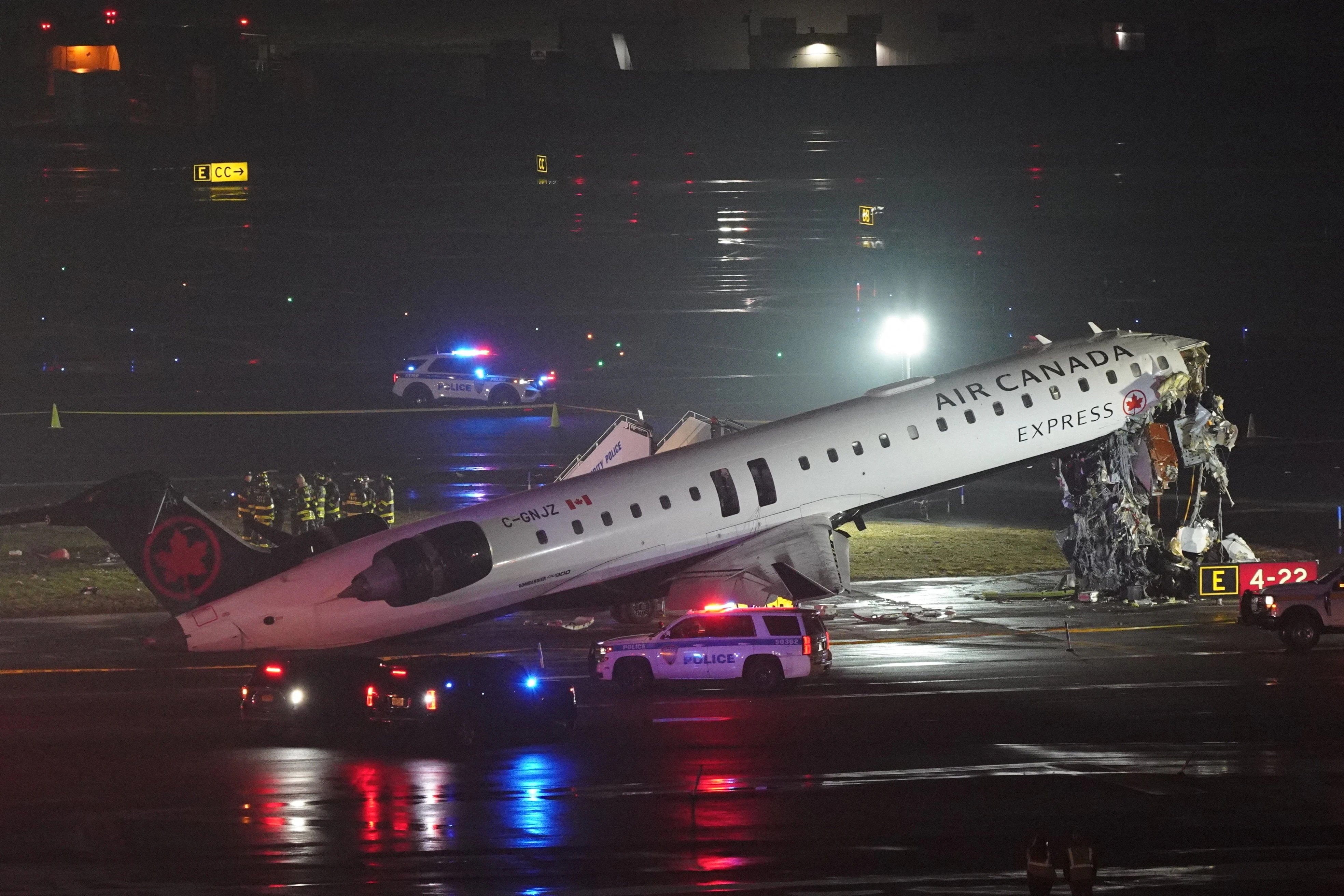 Air Canada Flight Collides with Ground Vehicle at LaGuardia Airport; Emergency Response Triggered